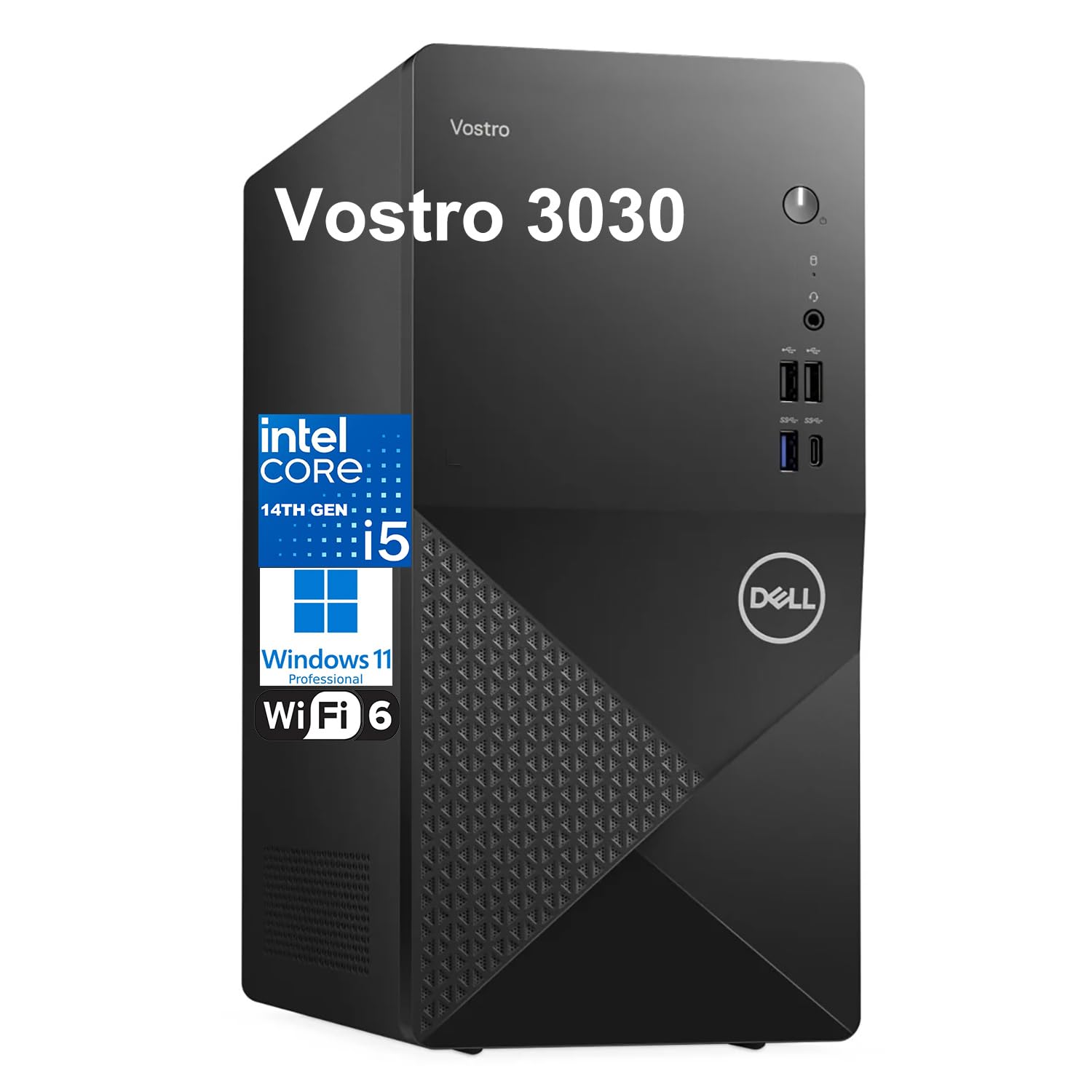 Dell Desktop Computer for Home & Business - 3030 Tower Desktop PC, Intel Core i5-14400 (Beat i7-13620H), 32GB DDR5 RAM, 1TB PCIe SSD, WiFi 6, Bluetooth, DisplayPort, HDMI, Type-C, Windows 11 Pro