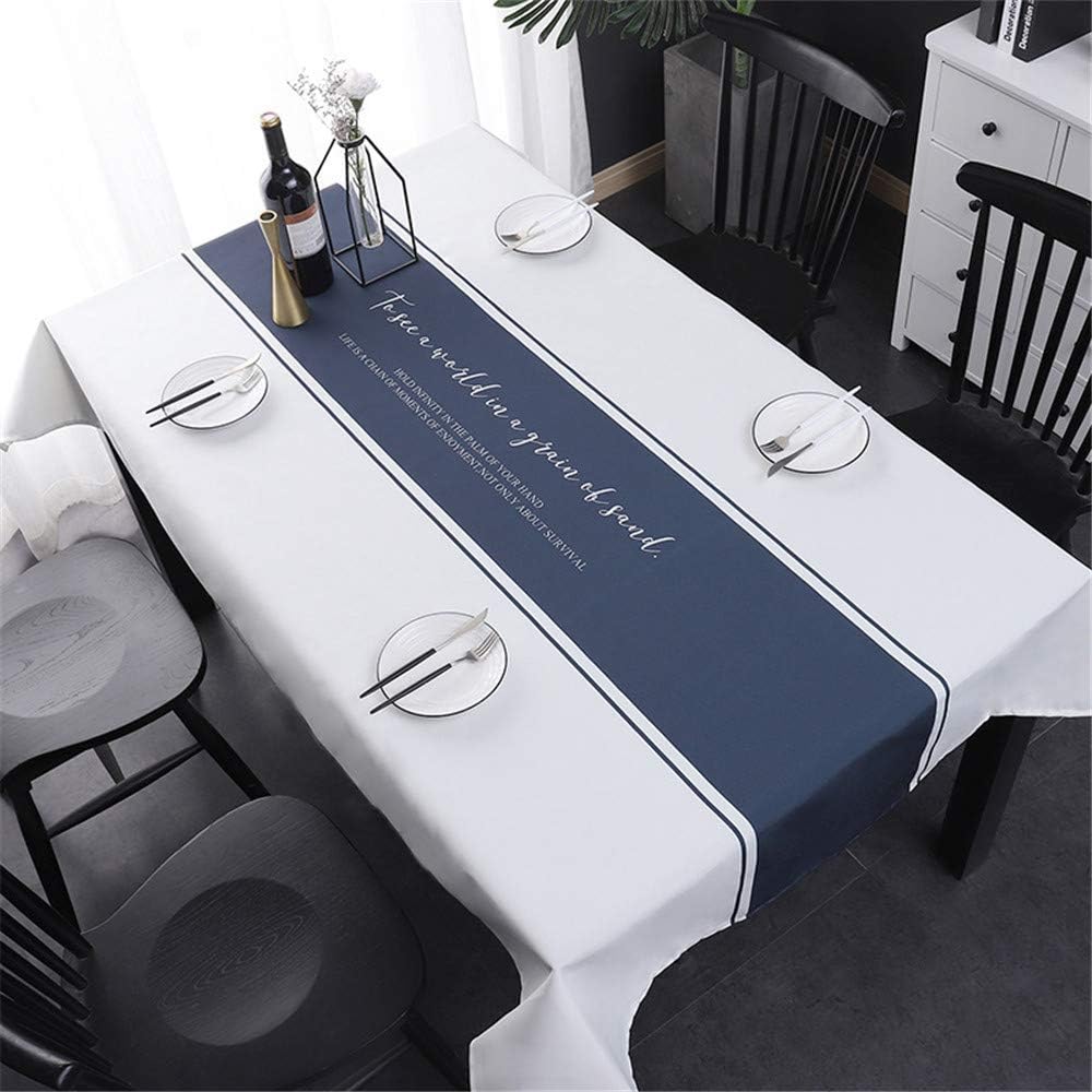 EVIN Tablecloth Cotton Linen Living Room Home Dining Room Dust-proof Rectangular 85 * 85cm Dark Blue Tablecloth