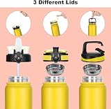 OLDLEY 1L Stainless Steel Water Bottle with 3 Lids Vacuum Insulated view 3