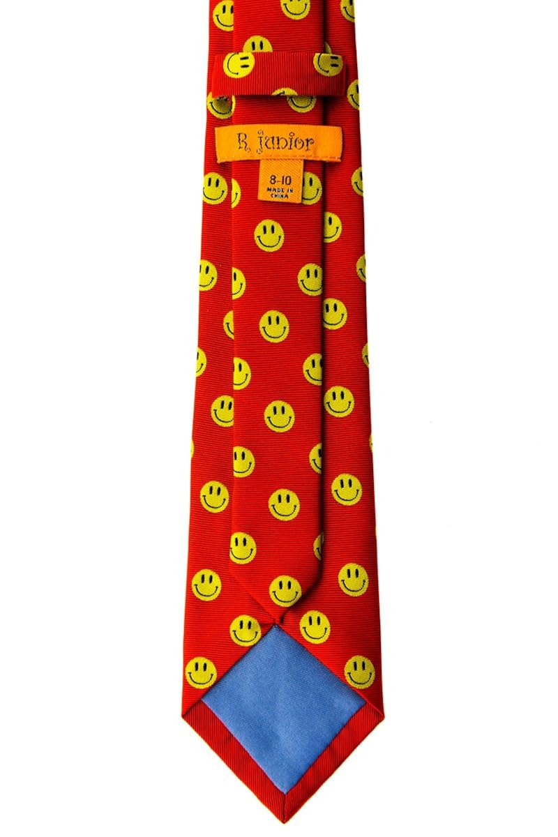 8 Retreez Jungen-Krawatte mit Smiley-Gesicht 10 Jahre gewebt verschiedene Farben