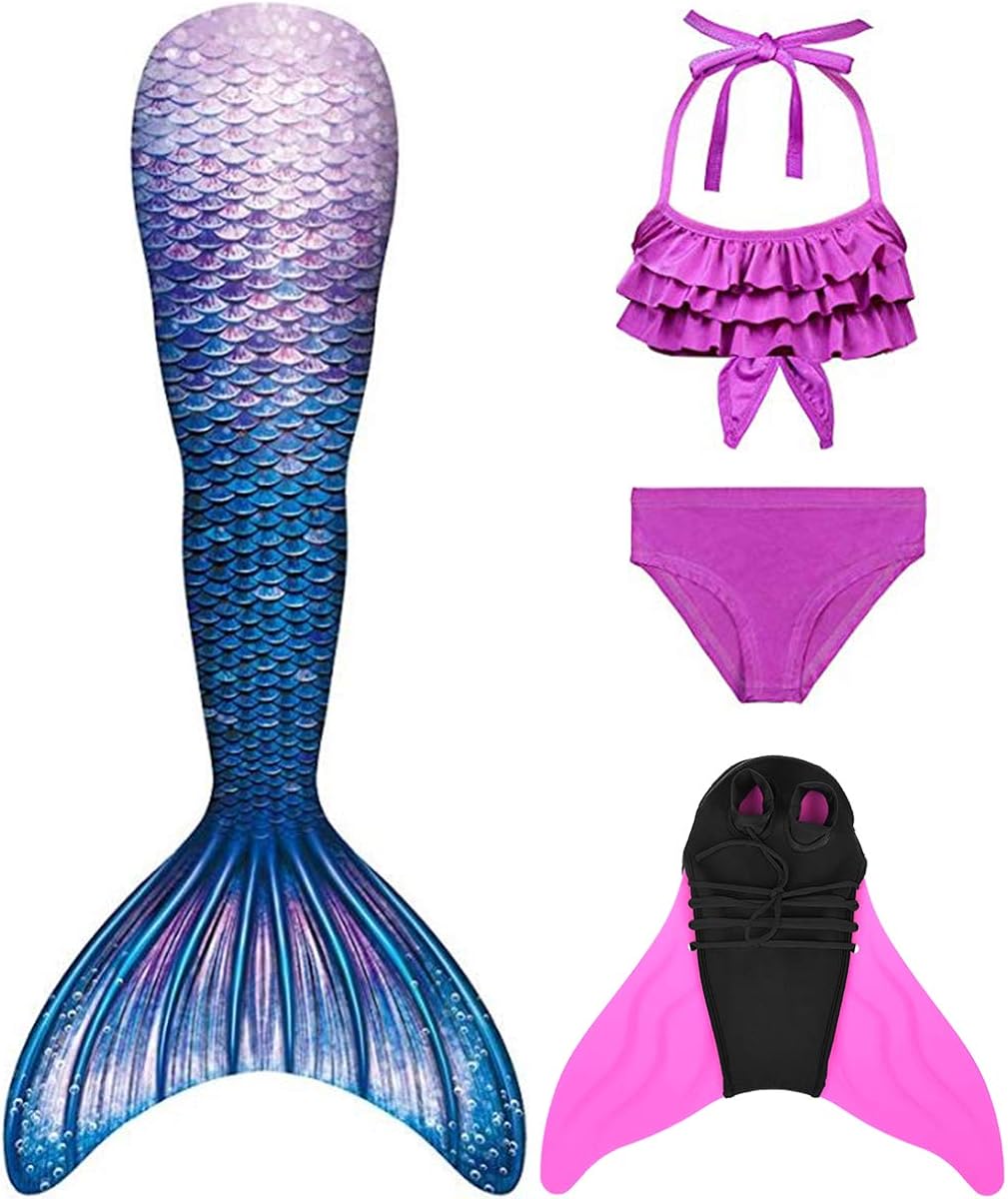 HUTUTU Cola de Sirena para niñas Traje de baño de Cosplay para Nadar con  Bikini y Monofin Niña Ropa futakuchi-hakata.com