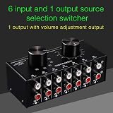 Tsadeer 6 Input 1 Output Audio Switch Selector RCA Volume Control Manual Signal view 5