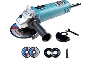 MZG Power Angle Grinders, 7.5-Amp 4-1/2 inch Electric Grinder Power Tools, 1200W Power Electric Grinder Tools, Top Open/Off Button, Auxiliary Handle for Cutting, Grinding, Polishing and Rust Removal