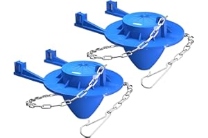 FTZYNQUR 2-Pack Universal 2" Toilet Flapper Replacement Kit - Durable Rubber & Stainless Steel Chain (Blue)