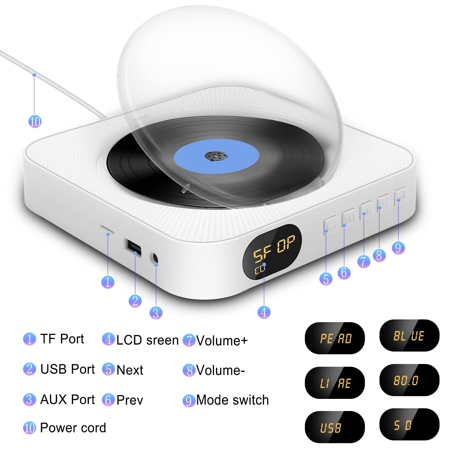 Cd Software Remote Display Mua Portable CD Player for Home, with Timer, Remote Control, Inner ...