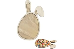 YYBD Easter Wooden Serving Tray Easter Wood Platter Set Decorative Bunny Egg Shaped Food Dish Rustic Cheese Display Plates fo