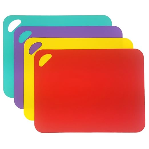 Juego De 4 Tablas De Cortar Cocina Plastico Tabla De Cocina Para Cortar Con Código De Color Antibacteriano Tabla De Cocina Polietileno Aptas Para