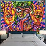 Leofanger Psychedelic Arabesque Tapestry Bohemian Tapestry Wall Art Multiple Color Hippie Tapestry Abstract Tapestry Fantasy Fractal Tapestry for Meditation Bedroom Living Room Decor