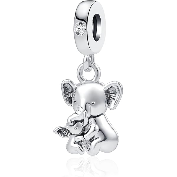 Amazon.com: QeenseKc Good Luck Elephant Dangle Charm Charm