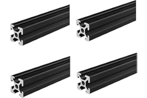 Coavoo 4 Pack 2020 T Slot Black Aluminum Extrusion 78.74 inch / 2000mm Length, Extruded Aluminum 20mm x 20mm 20 Series T Type Profiles Anodized European Standard Linear Rail Frame 4Pcs