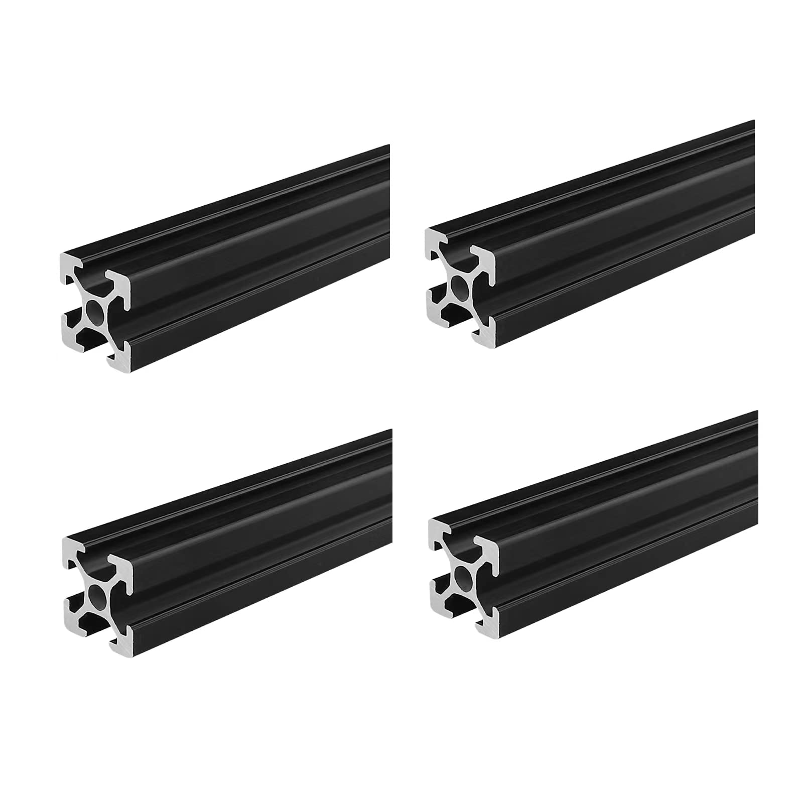 Coavoo 2020 Aluminium Extrusion 31.5 inch / 800mm Length T Slot Black 4 Pack, Extruded Aluminium 20mm x 20mm 20 Series T Type Profiles Anodized European Standard Linear Rail Frame 4Pcs