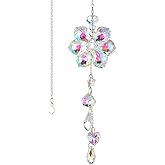 Crystal Flower Sun Catcher, Hanging Sunlight Catcher, Sun Catcher Crystals, Hanging Crystals for Decoration, Window Decoration, Birthday Gift (Transparent)