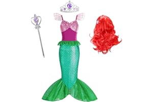 Cotpoddy Mermaid Costume For Girls Mermaid Dress for Grils Princess Dress With Accessories Birthday Party Halloween Cosplay