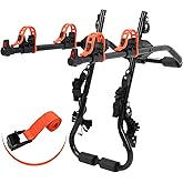 Soarify Sports Deluxe 2-Bike Trunk Mount Rack, Model SY-Trunk-BR, Black + Orange up to 70lbs Load (Trunk Bike Rack)