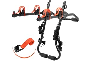 Soarify Sports Deluxe 2-Bike Trunk Mount Rack, Model SY-Trunk-BR, Black + Orange up to 70lbs Load