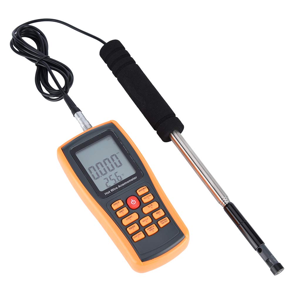 GM8903 Hot Wire Wind Speed Temperature Gauge, Portable Digital LCD Anemometer for Outdoor Activities such as Model Aircraft, Sailing, Surfing, Hand-Gliding, Shooting