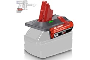 HXTMOJU New Version V6 V7 V8 Battery Adapter for Milwaukee 18V Lithium Battery Convert to Work with for Dyson V8 V7 V6 Animal Absolute Motorhead Fluffy Vacuum Cleaners, 3-in-1 Vacuum Battery Converter