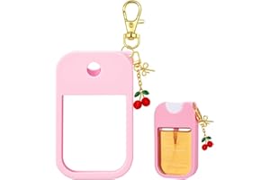 SAANG & JAT Hand Sanitizer Spray Case Compatible with Touchland, Silicone Holder Cherry Keychain for Touch Land Mist Case