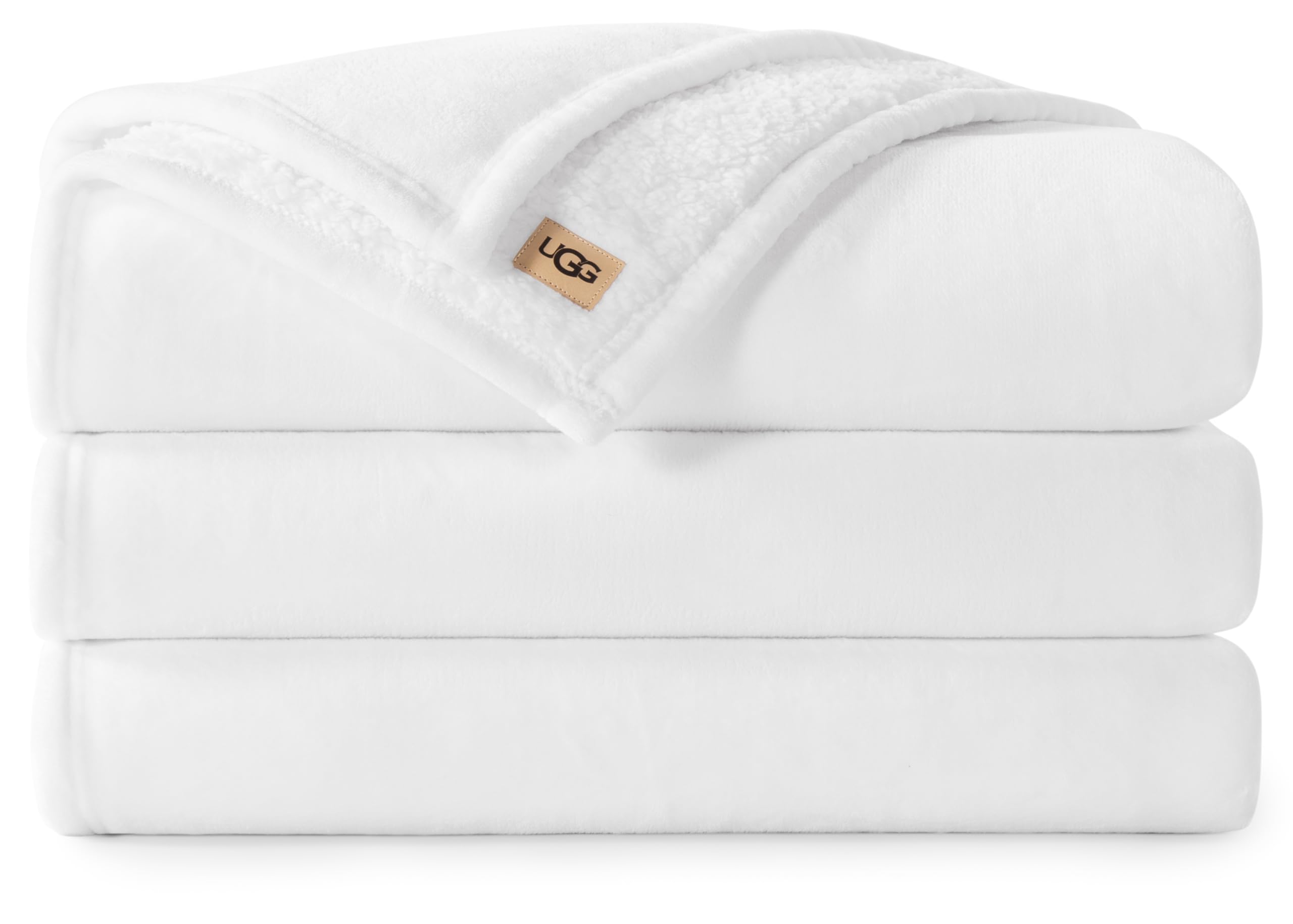 Photo 1 of UGG Nita King Size Blanket, Fluffy Soft Blanket for Bed, Ultra Soft Cali King Bedding, Oversized Throw for Couch, Luxury Bedroom Decor, 110-inch x 90-inch, White Snow