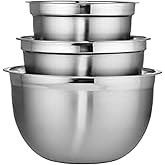 Chicago Metallic Stainless Steel Bowls, Versatile Nesting Mixing Bowls for Every Kitchen Task, Set of 3