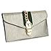 Designer Evening Envelope Clutch Bags Wristlet Purse Cross Body Bag with Chain (Gold)