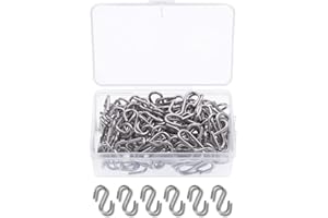 Mini S Hook Connectors, 100pcs S-Shaped Wire Hook for DIY Crafts, Hanging Jewelry, Key Chain (2.0 * 30mm)