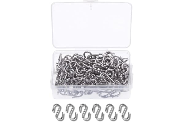 Mini S Hook Connectors, 100pcs S-Shaped Wire Hook for DIY Crafts, Hanging Jewelry, Key Chain (2.0 * 30mm)