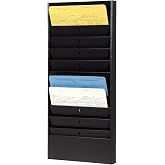 CHAMP Repair Order Rack 12-Pocket Wall Mount Organizer, Black | Heavy-Duty Alloy Steel, Powder Coated, Ideal for Auto Workshops and Garages
