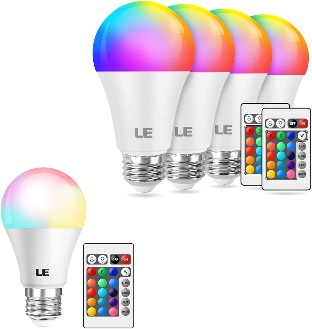 Bundle 2 Items 1Pack Remote Control RGB Bulbs, 40 Watt Equivalent