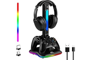 JDGPOKOO Controller Charger with RGB Headphone Stand for Xbox Series X/S/One,/One S/X, XSX Controller Charger Station, Headset and Controllers Stand Holder for Xbox, Gaming Gifts for Gamers Men