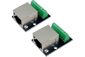 Teansic 2PCS RJ45 Ethernet Single Female Connector Breakout Board,2.54mm Pitch RJ45 Screw Terminal Board Network Adapter Terminal