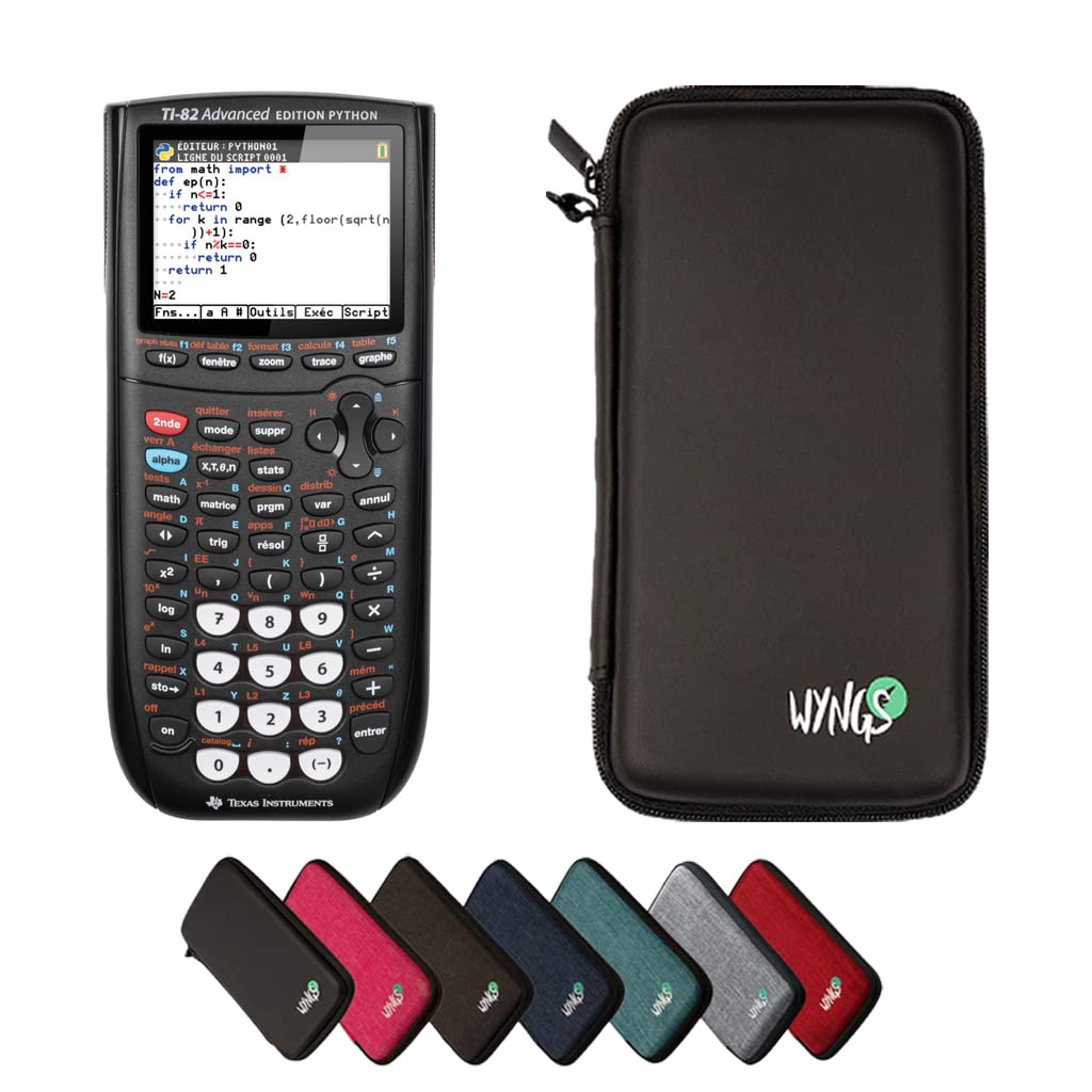 CALCUSO Basic Set Black with Graphing Calculator TI-82 Advanced Python Edition