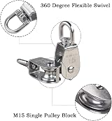 MERYSAN M15 Single Pulley Block 12Pcs 304 Stainless Steel Swivel Lifting Rope view 5
