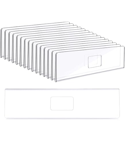 Wonderjune 10 Pack Acrylic Name Plate Holders – 8.5” X 2” Clear Sign Stand For Cubicle Walls