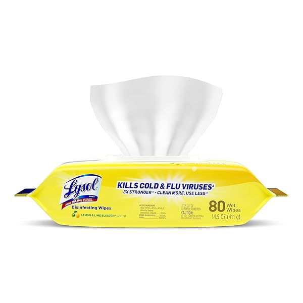LYSOL DISINFECTING WIPES – LEMON & LIME BLOSSOM FLATPACK 80 CT. (PACK OF 1)