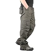 Lilychan Men's Lightweight Cargo Trouser Hiking Pants Army Combat Work Pants Casual Pants with 6 Pocket