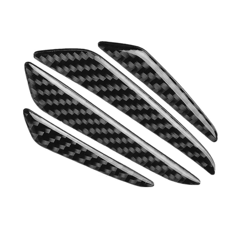 WeFoonLo 4pcs Black Carbon Fiber Auto Car Door Bump Protector Sticker for Car SUV Pickup Truck (Black)