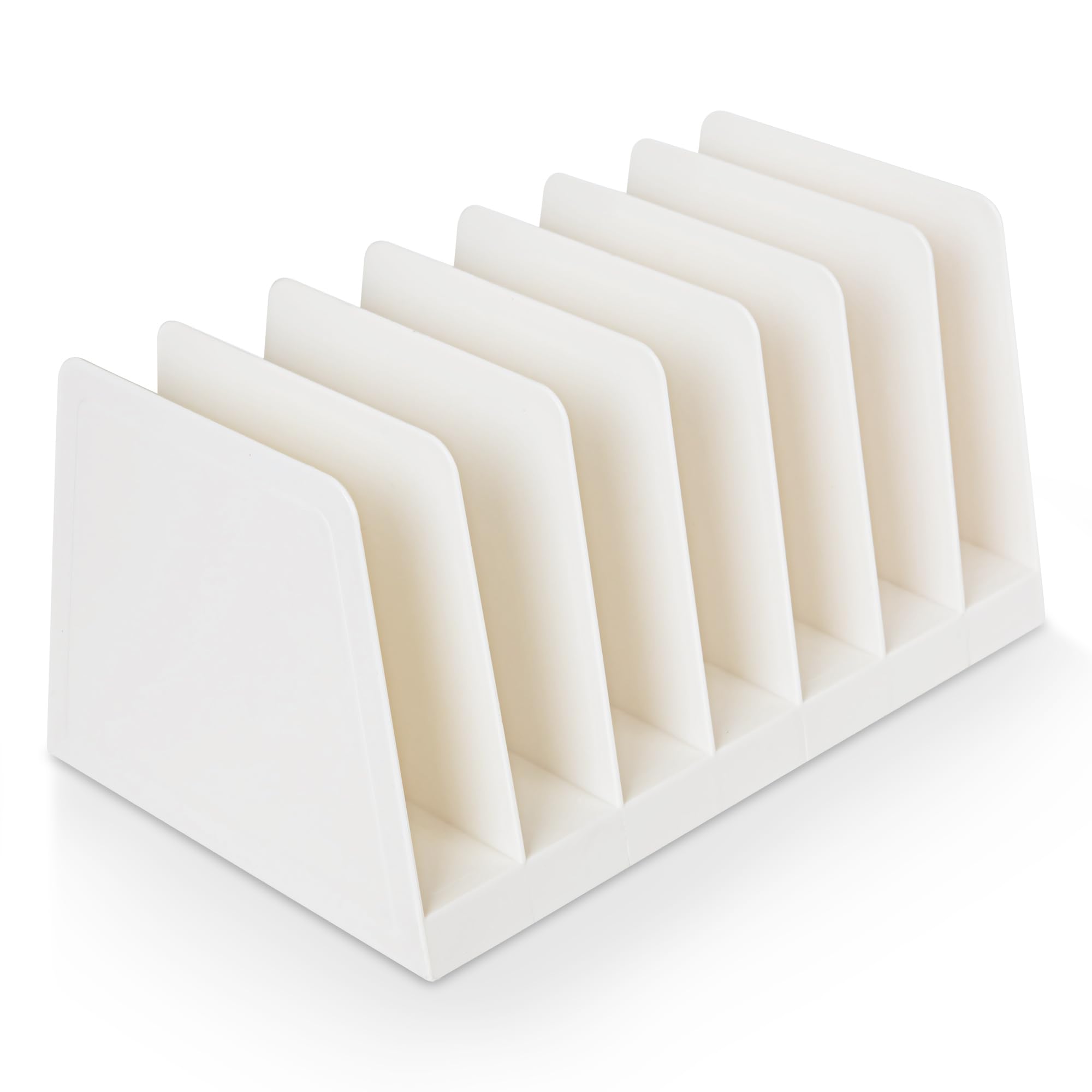 Photo 1 of Desktop File Organizer, Mail Organizer, 7 Compartments Office File Sorter, for Easy access to your files, Invoices, Letters and more - 4.5" Height x 8.8" Width x 5.5" Depth - White, Eco-Friendly