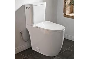 Modern Skirted 21" High Toilet with Cyclone Flush, Los Flexi Tall Toilets For Seniors 21 inch, Comfort Elongated Bowl, Chrome Lever, Soft-Close Seat, 1.28GPF Two-Piece Extra Tall Toilet, 12" Rough-In