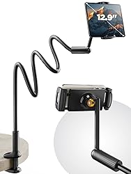 SAIJI Gooseneck Tablet Holder for Bed, One-Hand