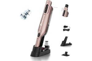 AYONTIN Cordless Handheld Vacuum, Lightweight Portable Hand Vacuum Cleaner with LED Light,Rechargeable Hand Held Vacuum with Charging Dock, Powerful Suction for Office, Home,Car, Rose Gold