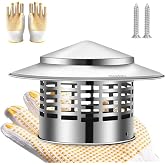 TyBasY 3 Inch Round Chimney Cap, 304 Stainless Steel Chimney Cover with Gloves, Weatherproof Fireplace Chimney Caps for Outdoor Use, Rain Cap for Stove Pipe, Roof Vent Chimney Cap (3 inch)
