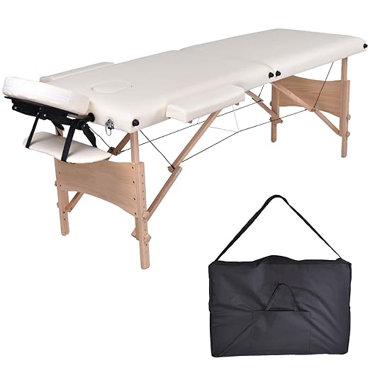 MC Dear Massagetisch Holz 2 Zonen Tragbar Faltbar Massageliege Leicht Höhenverstellbar Massagebank Professionell Reiki Schwed