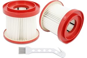 Kaulolado Vacuum Filter 49-90-1900 For Milwaukee, Compatible With Milwaukee Cordless M18 Vacuum 0780-20 0880-20, 2 Pack 49-90-1900 Wet Dry Vacuum Filter