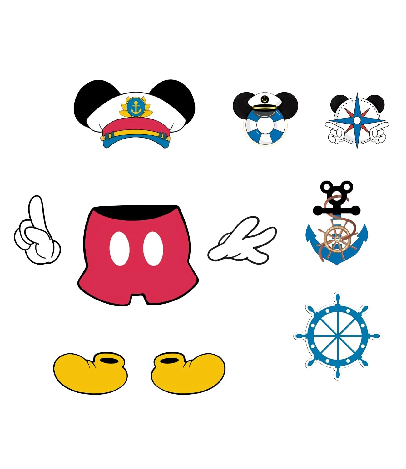 Photo 1 of 10Pcs Cruise Door Magnets, Captain Mouse Cruise Door Decorations Reusable Refrigerator Magnetic, Funny Mouse Ears Magnet for DCL Cruise& All Major Cruise (Mouse Boy)