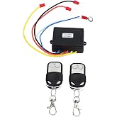KIMISS 12V 24V Wireless Winch Remote Control Kit | Universal Aftermarket Receiver with 2 Remotes for Truck ATV SUV