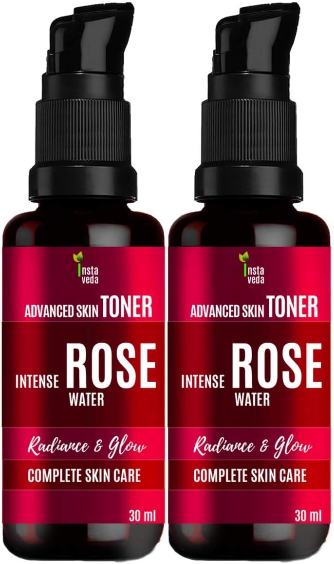 Insta Veda Organic Gulab Jal | Rose Water Skin Toner For Glow (Pack of 2) | Chemical & Paraben Free Rose Water Skin Toner For Face and Skin - 30 ml