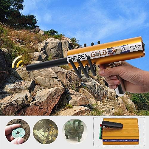 Adults Metal Detector Detecting with High Sensitivity, AKS Long Range Metal finder 6 Antennas Plastic Carry Case for Gold Silver Gem Diamond Pinpoint