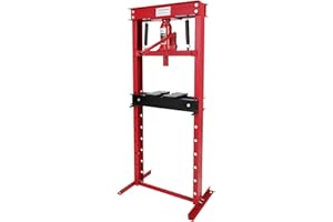 ELTRAWORS 12-Ton Hydraulic Shop Press with Press Plates - Heavy Duty H-Frame Workshop Press for Bearing, Bushings, Ball Joints - Adjustable Steel Work Table - Ideal for Automotive Repair & Metalworking