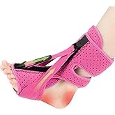 CQSMY Plantar Fasciitis Night Splint for Women & Men - Planters Facetious Relief, Upgraded Brace with 3-Point Support for Foot Drop & Achilles Tendonitis (Pink)